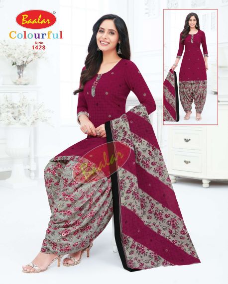 Baalar Colourful 14 Printed Cotton Casual Daily Wear Dress Material Collection